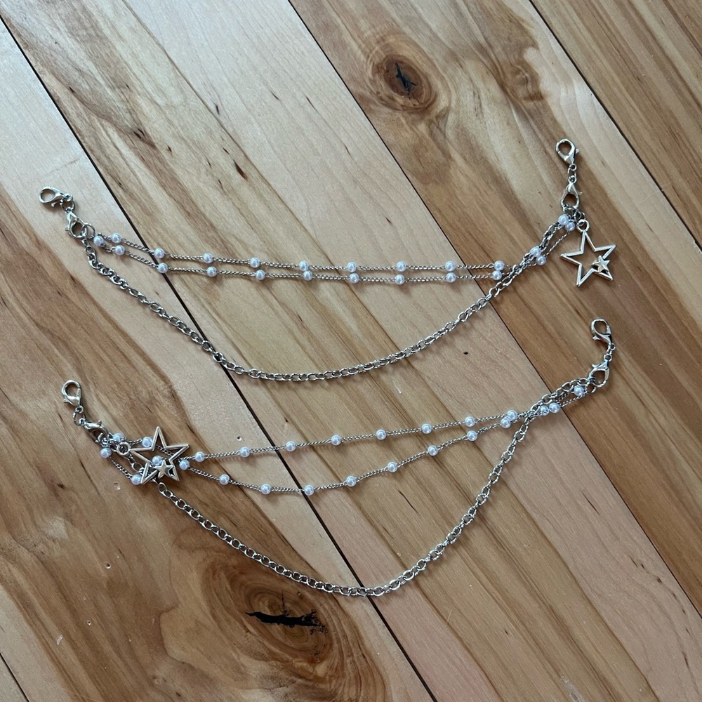 Silver Star Charm Layered shoe accessories